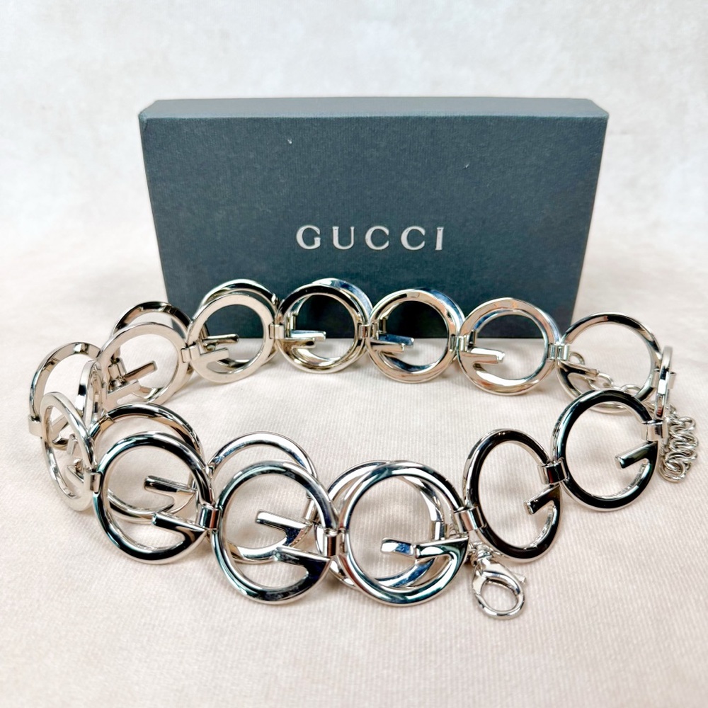 Authentic Gucci Interlocking G Circle Chain Belt … - image 1